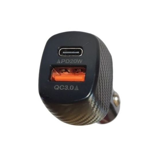 Incarcator auto 20W, alimentare 12-24V, 1x type C,1x USB - Negru [3]