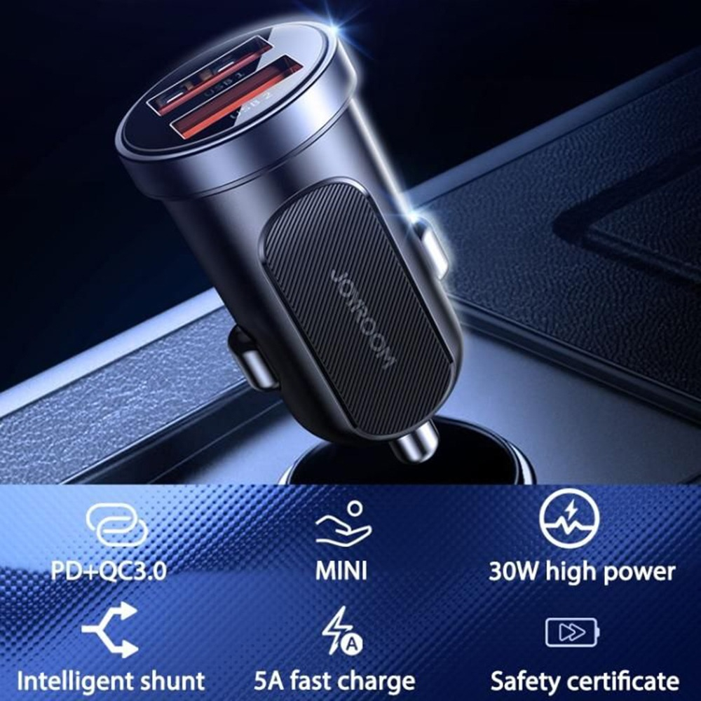 Incarcator auto, dual USB, fast charge, 30 W, QC 3.0, negru [5]