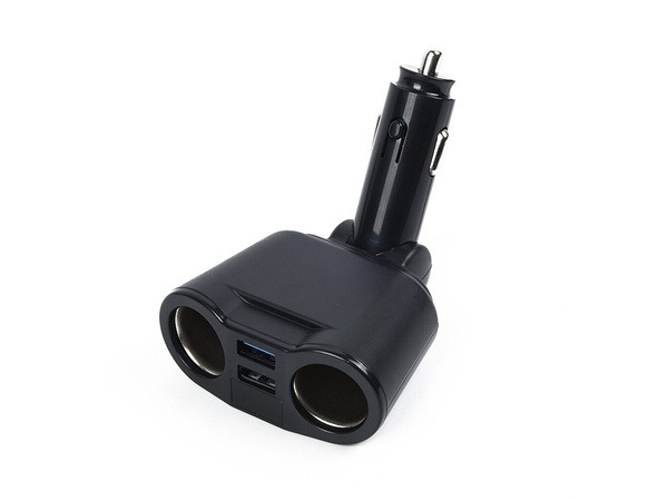 Incarcator auto splitter bricheta/2 x USB cu Led si afisaj Negru [7]
