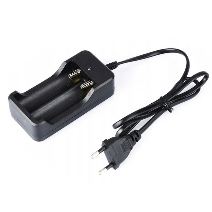 Incarcator de acumulatori Li-ion 18650, pentru 2 baterii - Negru [4]