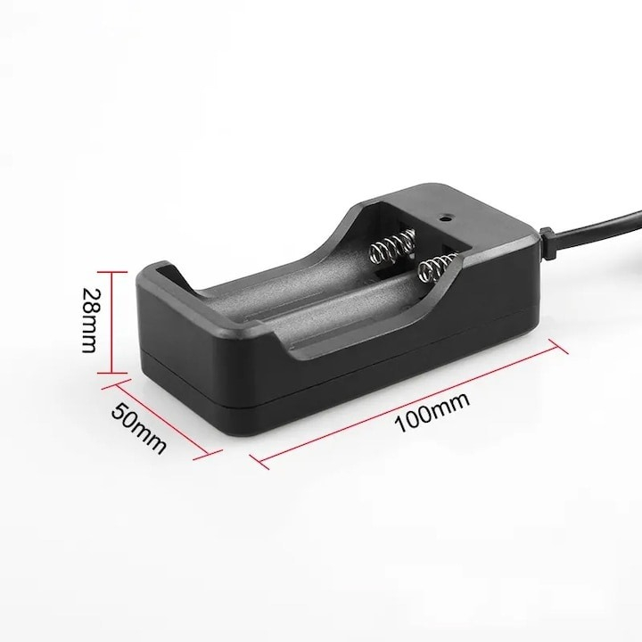 Incarcator de acumulatori Li-ion 18650, pentru 2 baterii - Negru [3]