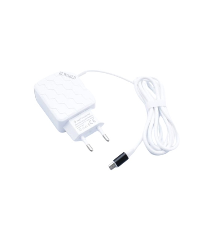 Incarcator priza cu incarcare rapida, Elword, 2x USB, cablu micro USB - Alb [3]