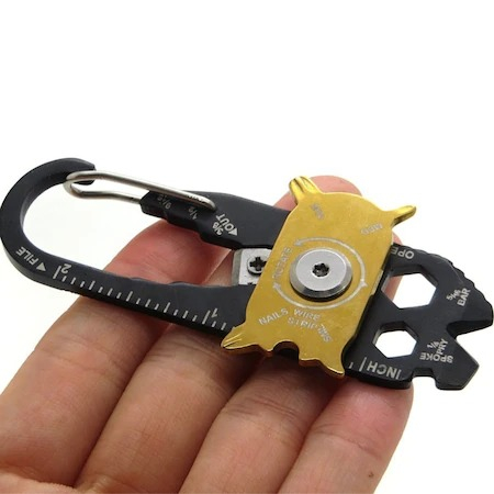 Inel cheie carabina, breloc de precizie multifunctional, multitool 20in1 [3]