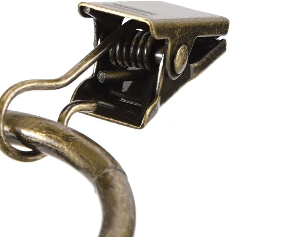 Inel metalic cu clema de agatat pentru perdele, draperii, diametru 22 mm - Bronz [2]