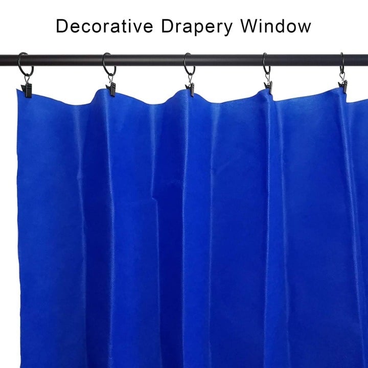 Inel metalic cu clema de agatat pentru perdele, draperii, diametru 22 mm - Negru [6]
