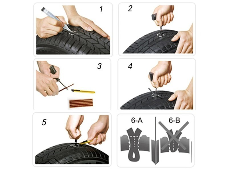 Inserții reparare anvelope tubeless, set 5 buc, snururi de vulcanizare [2]