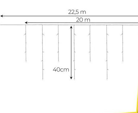 Instalatie luminoasa tip turturi, alb rece, 500 LED, 22.5 m, exterior, siruri 40 cm [2]