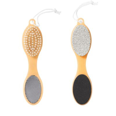Instrument pedichiura 4-in-1, pentru ingrijirea talpilor, cu perie, piatra ponce, pila metalica si suprafata de netezire, exfoliere si indepartare piele uscata [3]