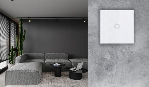 Intrerupator tactil din sticla, LED, sarcina maxima 300W - Alb [7]