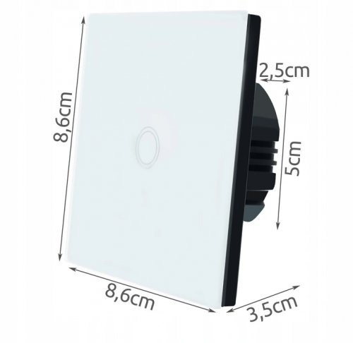 Intrerupator tactil din sticla, LED, sarcina maxima 300W - Alb [3]