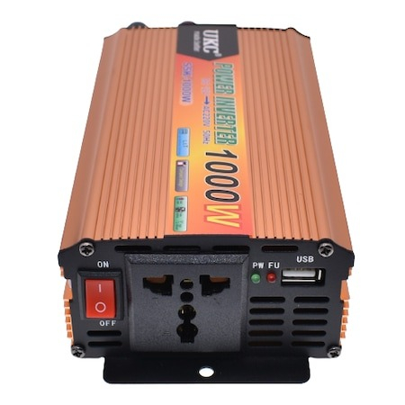 Invertor auto UKC 1000W, 12V-220V cu 2 cabluri incluse [2]