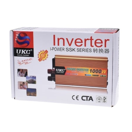 Invertor auto UKC 1000W, 12V-220V cu 2 cabluri incluse [4]