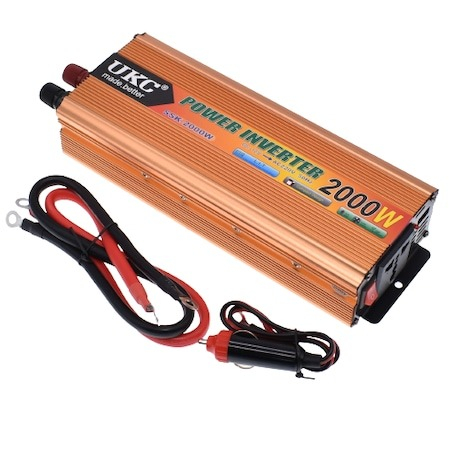 Invertor auto UKC 2000W, 12V-220V cu 2 cabluri incluse [3]