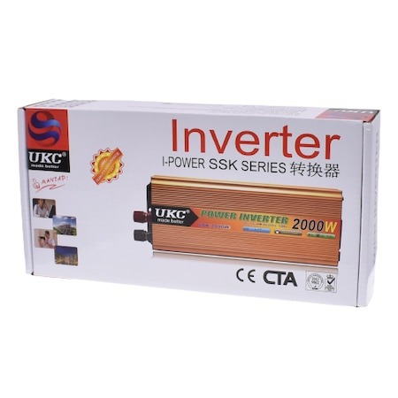 Invertor auto UKC 2000W, 12V-220V cu 2 cabluri incluse [4]