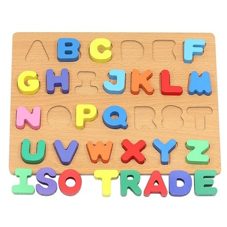 Joc puzzle alfabet din lemn pentru copii,26 litere multicolore [2]