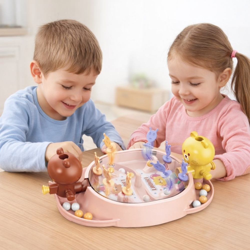 Joc de masa interactiv pentru copii, 19 x 7 x 11.3 cm, ursuleti, 2 jucatori, mecanic, portabil, din ABS, +5 ani [4]