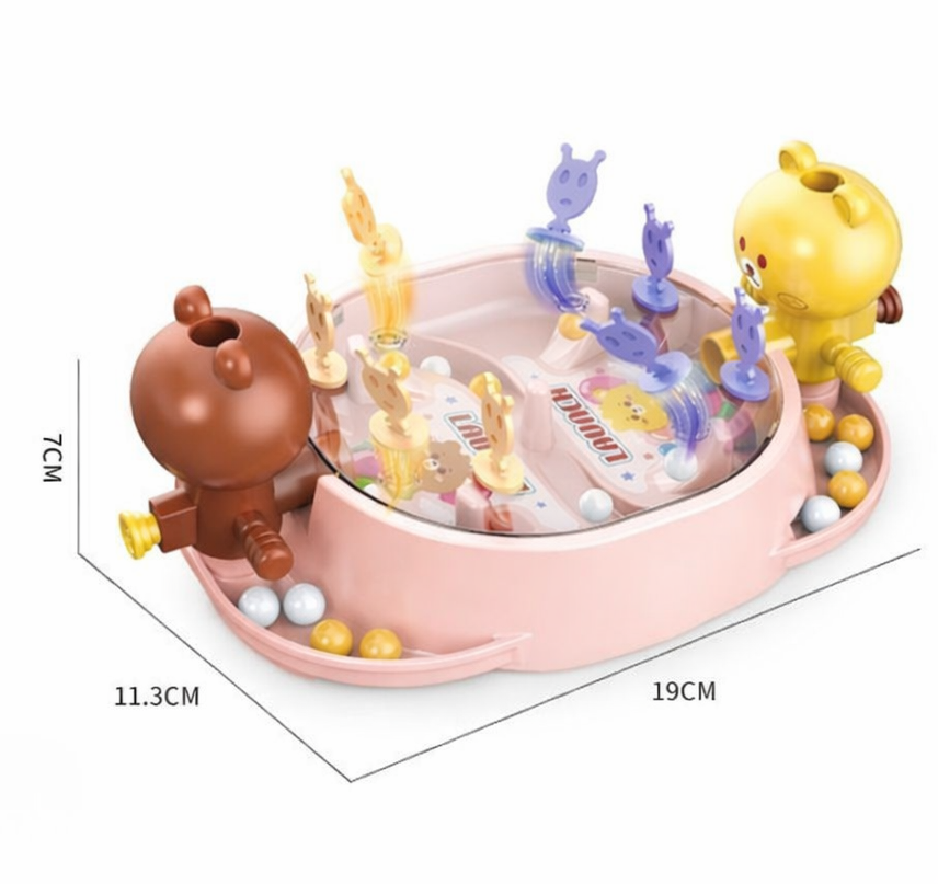 Joc de masa interactiv pentru copii, 19 x 7 x 11.3 cm, ursuleti, 2 jucatori, mecanic, portabil, din ABS, +5 ani [3]