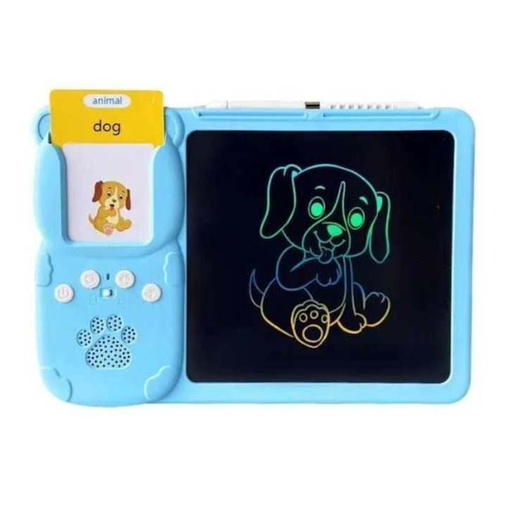 Joc educativ cu tableta de 8.5 inch pentru copii 3-7 ani, invatare engleza, asociere 224 cuvinte cu imagini - Albastru [2]