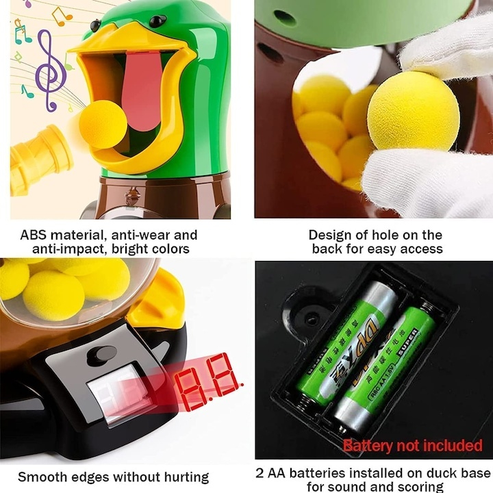 Joc interactiv de tras la tinta pentru copii, ratoi XXL cu ecran LED pentru scor, 1 pusca si 10 bile din spuma, functionare cu aer, dezvoltarea coordonarii si competitiei, multicolor [8]