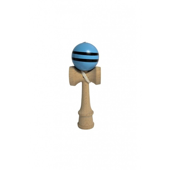 Joc mini Kendama multicolor 12 cm din lemn, bila cu snur [3]