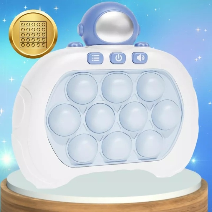 Jucarie interactiva antistres cu sunete si lumini Pop-It Blue Astronaut – joc electronic de indemanare si relaxare pentru copii si adulti [5]