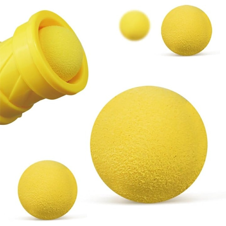 Jucarie interactiva pentru copii, set 2 pistoale, 24 bile, afisaj electronic pentru scor, model ratusca, 29 x 16 cm [4]