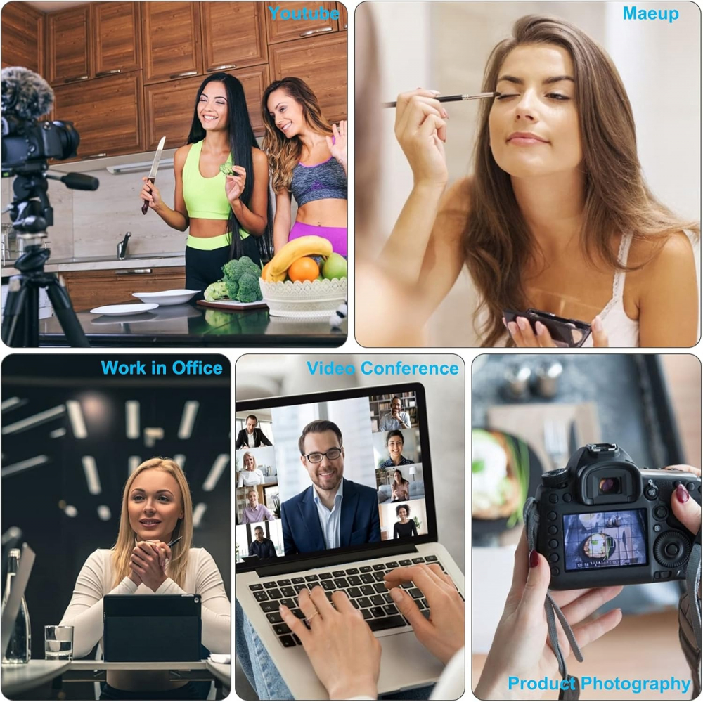 Kit 2 mini panouri LED Neewer, lumina ajustabila din filtre, cap bila 360 grade inclus, trepiezi-stativi reglabili 116 cm, 8 filtre de culoare multicolore [5]