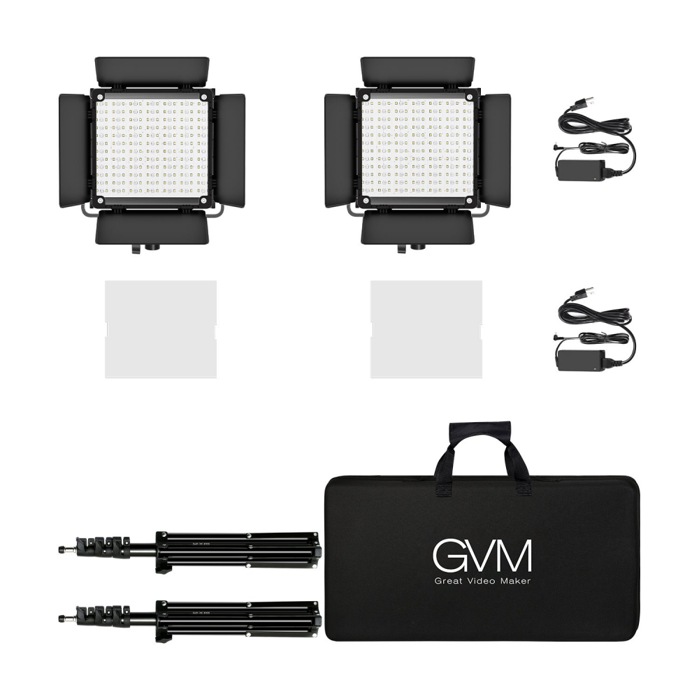 Kit 2 Panouri RGB, GVM 800D, 252 LED, trepiezi 200 cm inclusi, geanta transport si accesorii [4]