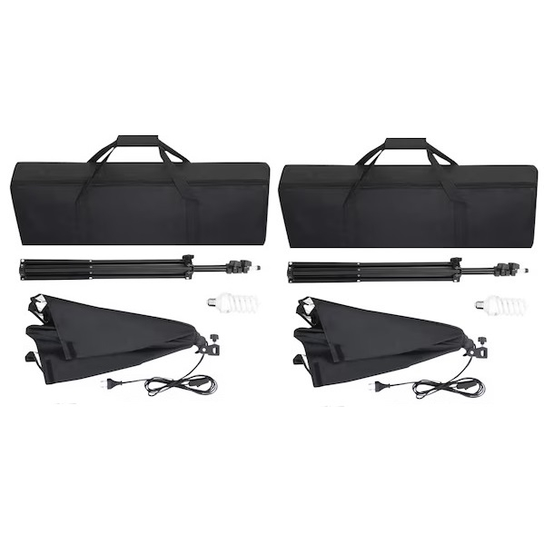 Kit de 2 softboxuri, 2 trepiezi reglabili 200 cm, 2 becuri foto 45W, 2 genti de transport incluse [2]