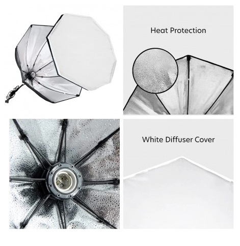 Kit de 2 softboxuri octagonale, 2 trepiezi reglabili 200 cm, 2 becuri 150W [2]