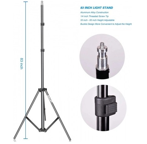 Set iluminat de studio, 2x trepied, 2x becuri 150w 5500k, 2x umbrele de studio si geanta transport [5]