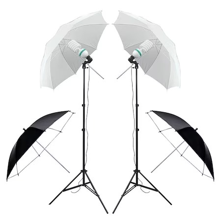 Kit studio foto,2 umbrele,suport fundal 2x3 m,4 panze fundal,becuri 135W,reflector 5in1 + geanta transport [4]
