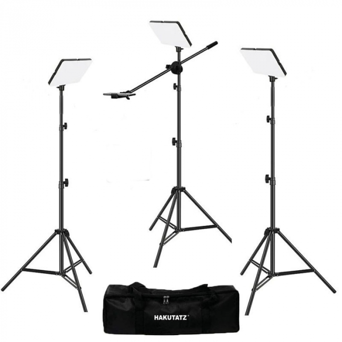 Kit 3x Panou Bi Color Hakutatz 240 LED, trepied 200 cm inclus, telecomanda control si brat macara [2]