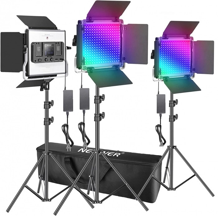 Kit 3 Panouri Neewer RGB,530 LED,trepiezi 200 cm inclusi,geanta transport [8]
