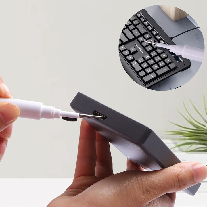 Kit curatare 5 in 1 pentru casti wireless, AirPods, smartphone, tastatura si aparate foto, instrument multifunctional pentru intretinerea dispozitivelor electronice [6]