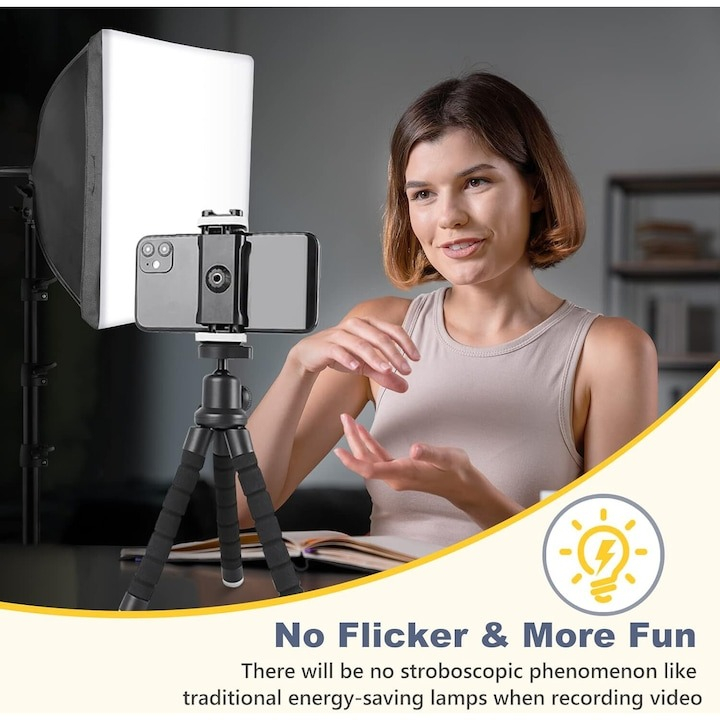 Kit de 3 softboxuri cu macara, 3 trepiezi reglabili 200 cm, 3 becuri LED 105W cu telecomanda si geanta transport [3]