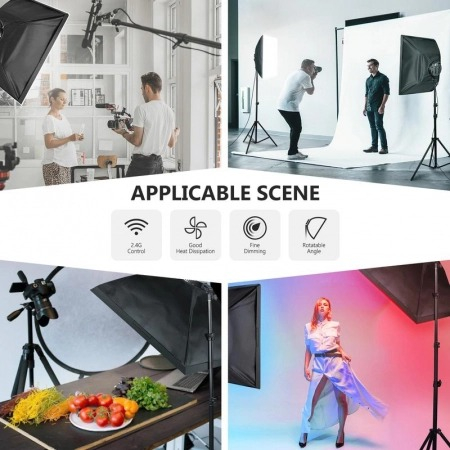 Kit foto studio,2 lumini softbox,2 panouri LED 48W,6 filtre de culoare + geanta transport [2]