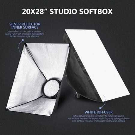 Kit foto studio,2 lumini softbox,2 panouri LED 48W,6 filtre de culoare + geanta transport [7]