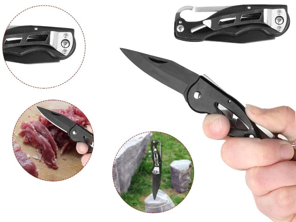 Kit de supravietuire, multifunctional,12 in1, ideal pentru pentru camping, drumetii, 11 x 16.5 x 5 cm, negru [5]