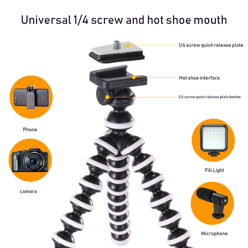 Kit de vlogging pentru telefon camera, trepied flexibil, panou LED, suport telefon, microfon si telecomanda [4]
