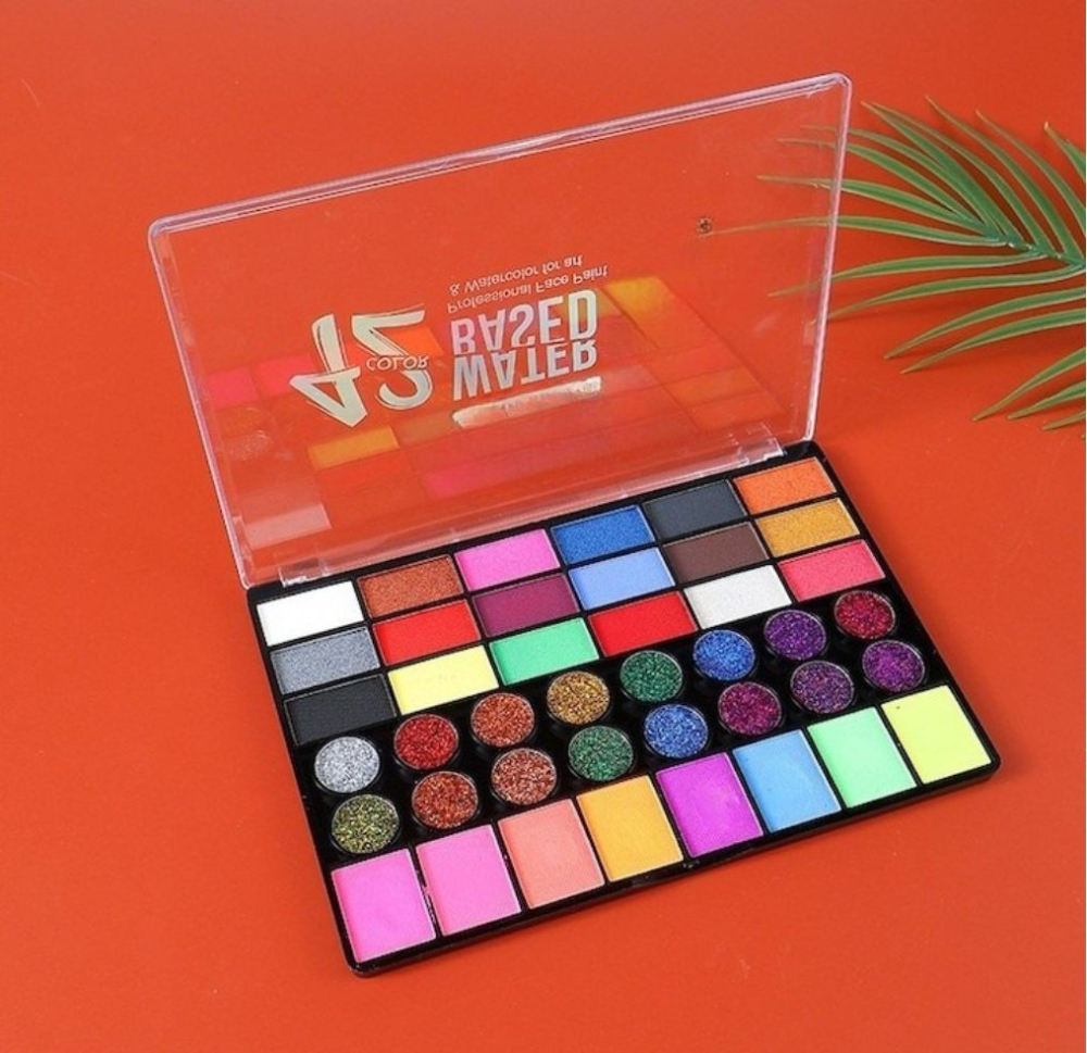 Kit face painting cu 42 culori fosforescente si pensula inclusa, activare cu apa, pentru machiaj artistic, cosplay si evenimente tematice [12]