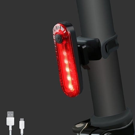 Kit far si stop bicicleta, LED, reincarcabile USB, 1200 mAh, rezistente la apa [5]
