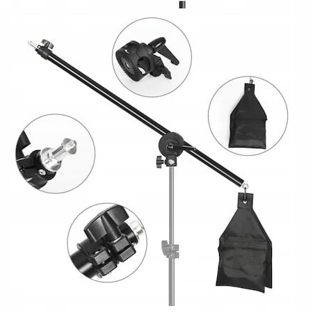 Softbox cu macara ajustabila, trepied reglabil 200 cm, bec foto 85W [4]