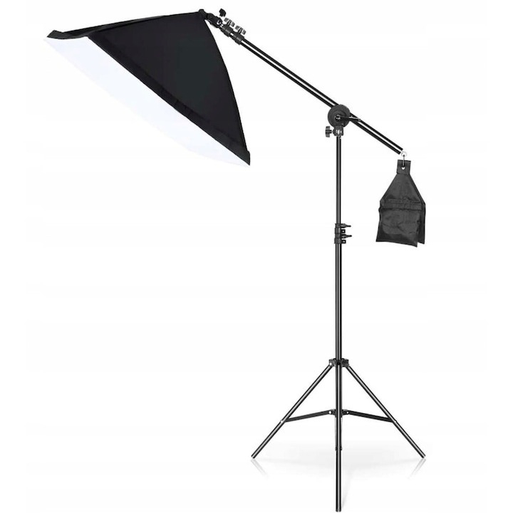 Softbox cu macara ajustabila, trepied reglabil 200 cm, fara bec