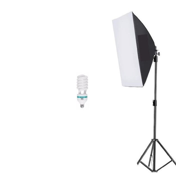 Softbox cu trepied reglabil 200 cm, bec 65W