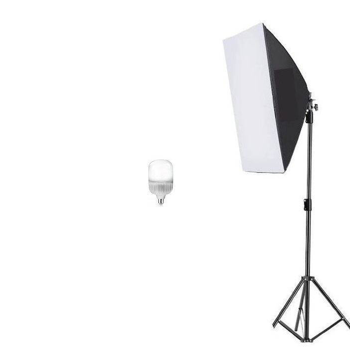 Softbox cu trepied reglabil 200 cm, bec LED 25W