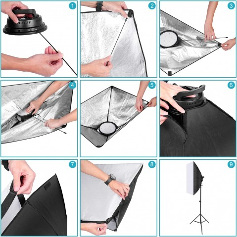 Kit de 2 softboxuri, cu 2 trepiezi reglabili 200 cm, 2 panouri LED Bi color, de 45W, temperatura culorii reglabila, geanta de transport inclusa [3]