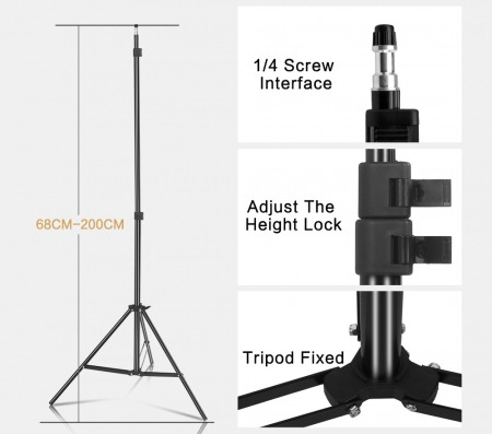 Kit de 2 softboxuri, cu 2 trepiezi reglabili 200 cm, 2 panouri LED Bi color, de 45W, temperatura culorii reglabila, geanta de transport inclusa [4]