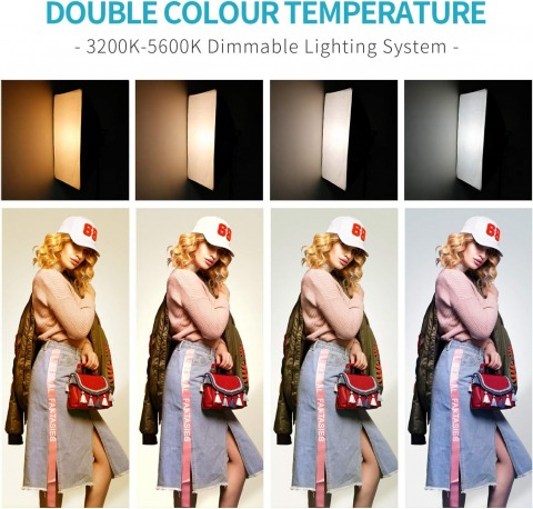 Kit de 2 softboxuri, cu 2 trepiezi reglabili 200 cm, 2 panouri LED Bi color, de 45W, temperatura culorii reglabila, geanta de transport inclusa [7]