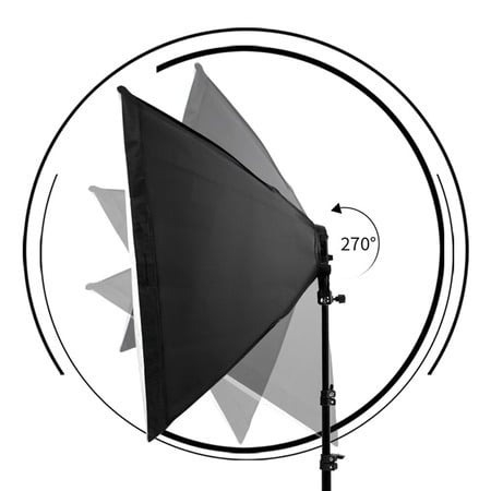 Kit de 3 softboxuri cu macara ajustabila, 3 trepiezi reglabili 200 cm, 3 becuri LED 50W [5]